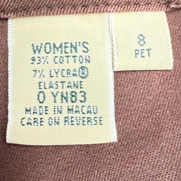VINTAGE Women's L.L. BEAN Straight Leg Low Rise Brown Chino Pants- Size 8P - Picture 5 of 8